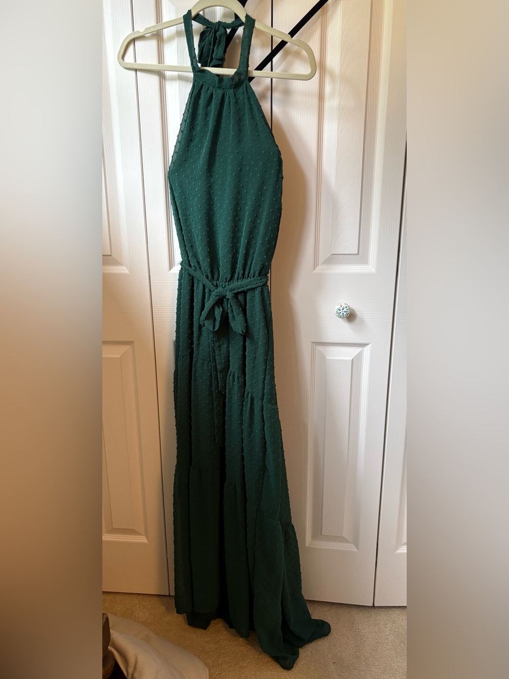 Dark Green Halter Maxi Dress